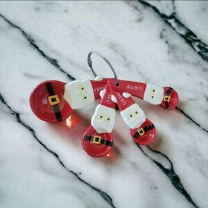 Ceramic Santa Claus Christmas Holiday Measuring Spoons Kitchen Tools Baking